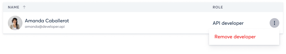 Revoking the developer special permission from a user will prevent them from generating new credentials